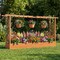 45" Wooden Elevated Garden Planter with Side Trellis, Roof and Drainage System